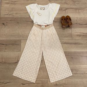 EUC Elevenses Windowpane Culottes